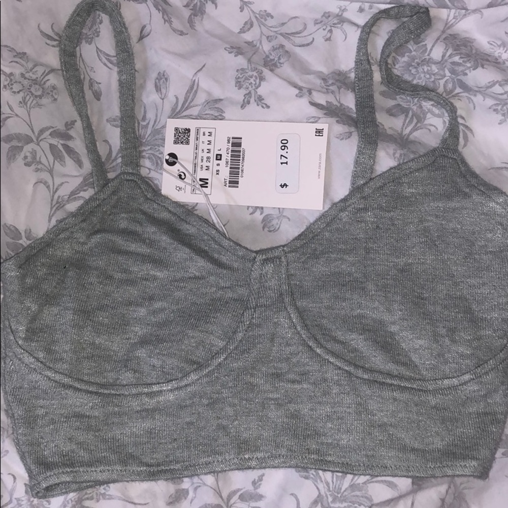 ZARA CROPPED TOP SEA GREEN